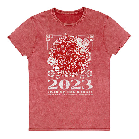 [ID: 462-G368] Chinese Lunar Year - Rabbit Unisex Denim T-Shirt