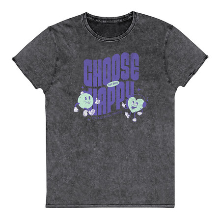 [ID: 462-G369] Choose Happy (2) Unisex Denim T-Shirt