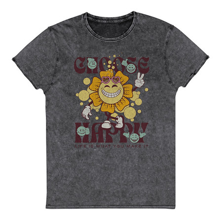 [ID: 462-G371] Choose Happy Unisex Denim T-Shirt