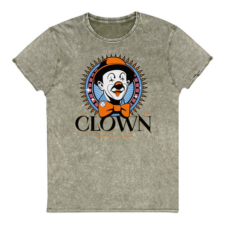 [ID: 462-G388] CLOWN LOGO Unisex Denim T-Shirt