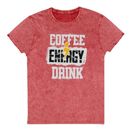 [ID: 462-G400] Coffee Energy Drink - Grunge Bolt Unisex Denim T-Shirt