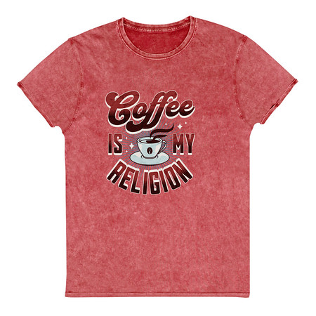 [ID: 462-G403] Coffee is my Religion - Funny Unisex Denim T-Shirt