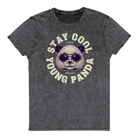 [ID: 462-G416] Cool Panda with Sunglasses -  Unisex Denim T-Shirt
