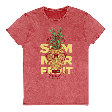 [ID: 462-G417] Cool Pineapple - Tropical Fruit Unisex Denim T-Shirt