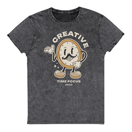 [ID: 462-G433] Creative Time Unisex Denim T-Shirt