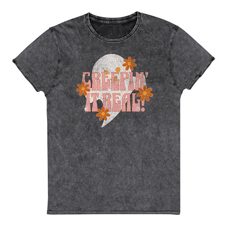 [ID: 462-G436] Creepin' It Real - Halloween Unisex Denim T-Shirt