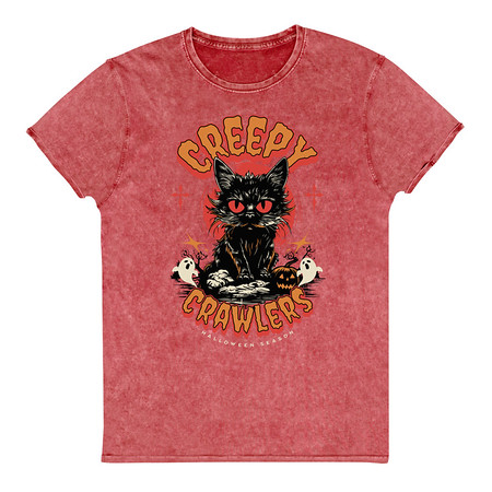 [ID: 462-G437] Creepy Crawlers Halloween Unisex Denim T-Shirt