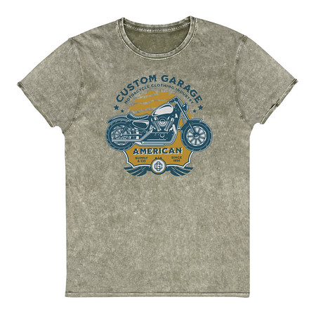 [ID: 462-G443] Custom Garage - Motorcycle Unisex Denim T-Shirt