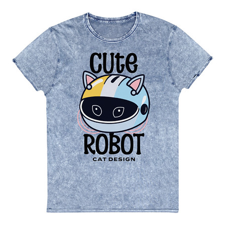 [ID: 462-G451] Cute Cat - AI Unisex Denim T-Shirt