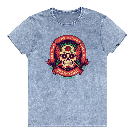 [ID: 462-G481] Death Skull - Badge  Unisex Denim T-Shirt