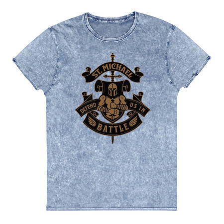 [ID: 462-G484] Defend us in battle - Knight with sword Unisex Denim T-Shirt