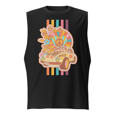 [ID: 365-G10] 60s flower power Unisex Muscle Shirt