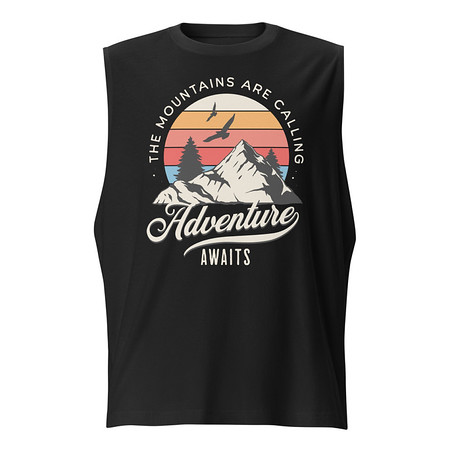 [ID: 365-G27] Adventure Await - Wilderness Camping Unisex Muscle Shirt