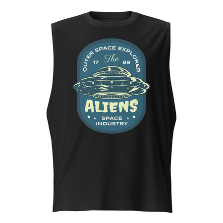[ID: 365-G40] Aliens Outer Space Explorer - UFO Unisex Muscle Shirt