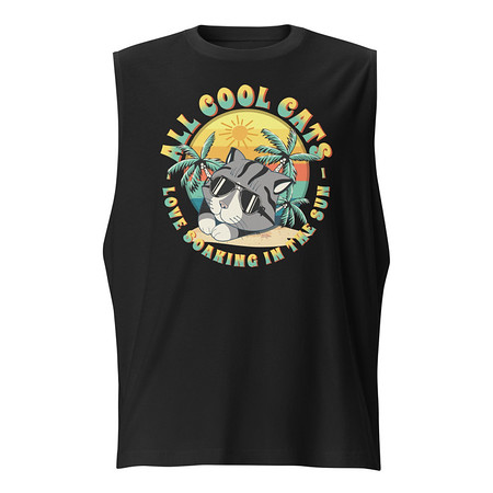 [ID: 365-G43] All Cool Cats - Sunset Beach Unisex Muscle Shirt