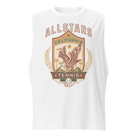 [ID: 365-G46] All Stars Tennis - Eagle Badge Unisex Muscle Shirt