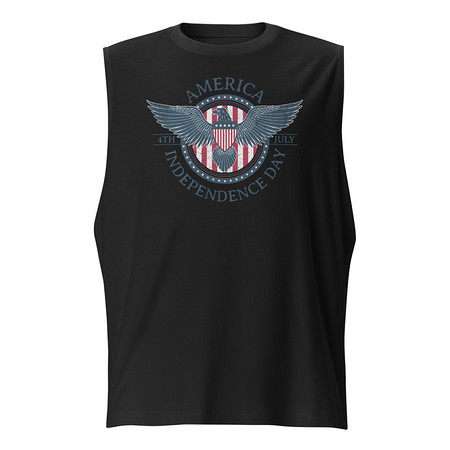 [ID: 365-G67] American Eagle Badge Unisex Muscle Shirt