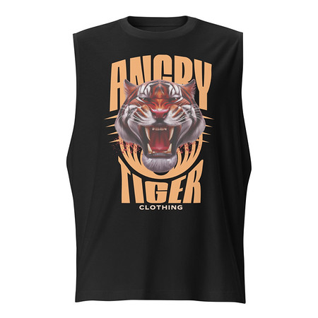 [ID: 365-G85] Angry Tiger - AI Unisex Muscle Shirt