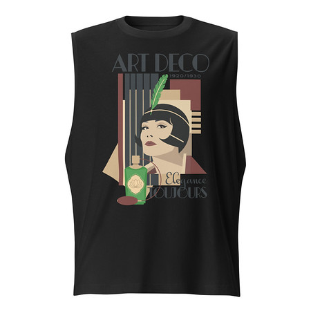 [ID: 365-G102] Art Deco Elegance Toujours Unisex Muscle Shirt