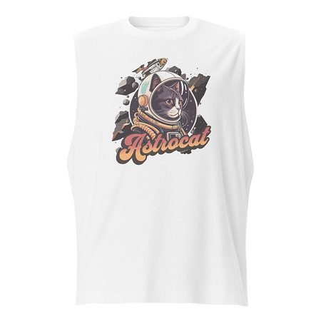 [ID: 365-G108] Astrocat - Retro graphic Unisex Muscle Shirt