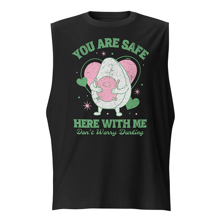 [ID: 365-G118] Avo Love - Typographic Cartoon Streetwear Unisex Muscle Shirt