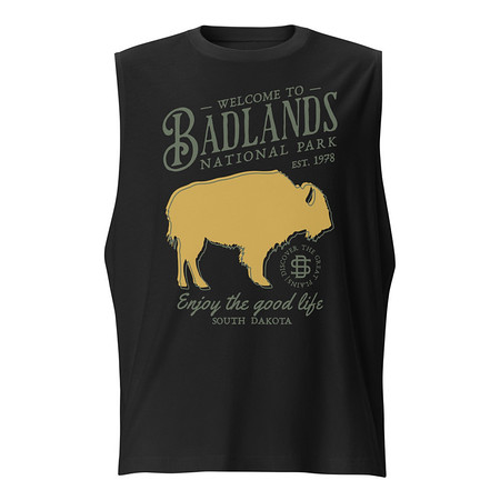 [ID: 365-G131] Badlands National Park - Bison Unisex Muscle Shirt