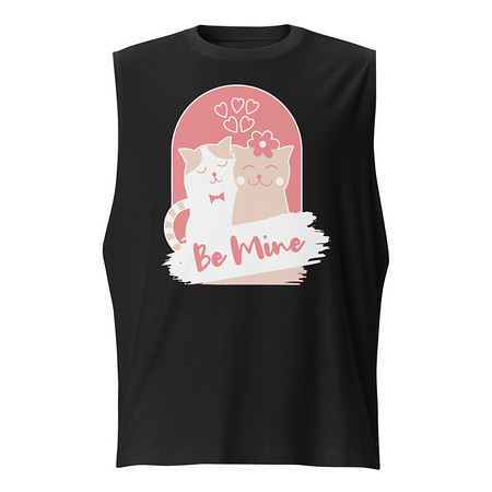 [ID: 365-G157] Be Mine - Cute Cat Couple Unisex Muscle Shirt