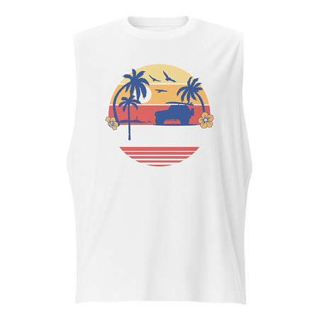 [ID: 365-G164] Beach Bum - Sunset Surfing Unisex Muscle Shirt
