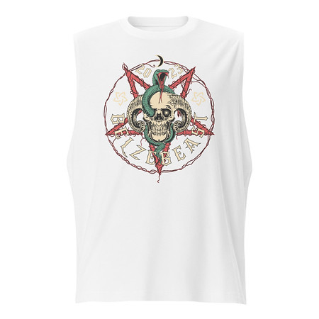 [ID: 365-G181] Belzebeast Pentagram - Halloween Skull with Snake Unisex Muscle Shirt
