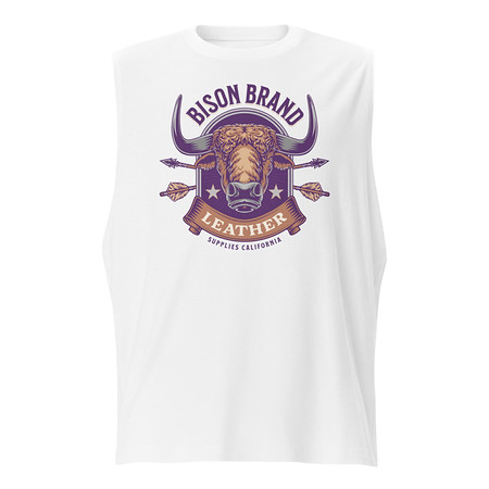 [ID: 365-G211] Bison Brand Leather - Animal Unisex Muscle Shirt