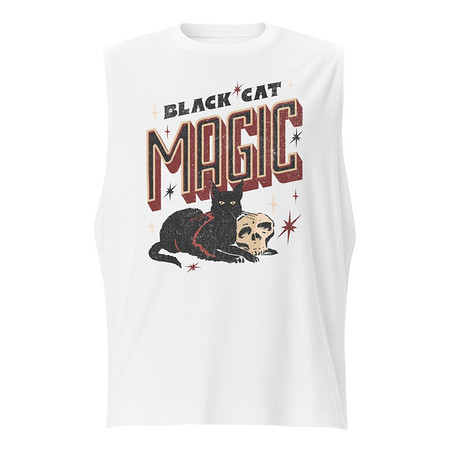 [ID: 365-G214] Black Cat Magic Unisex Muscle Shirt
