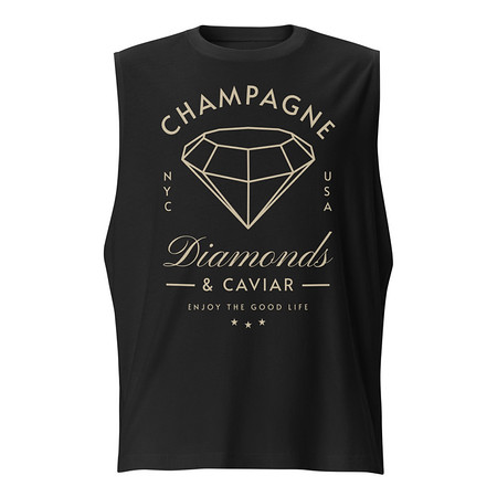 [ID: 365-G215] Black Diamonds - Elegant Unisex Muscle Shirt