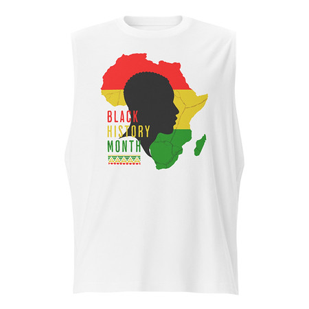 [ID: 365-G221] Black History Month - African Continent Unisex Muscle Shirt