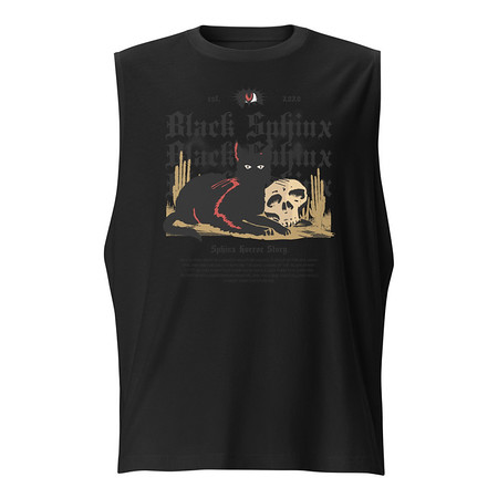[ID: 365-G230] Black Sphinx Unisex Muscle Shirt