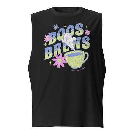 [ID: 365-G254] Boos + Brews - Halloween Unisex Muscle Shirt