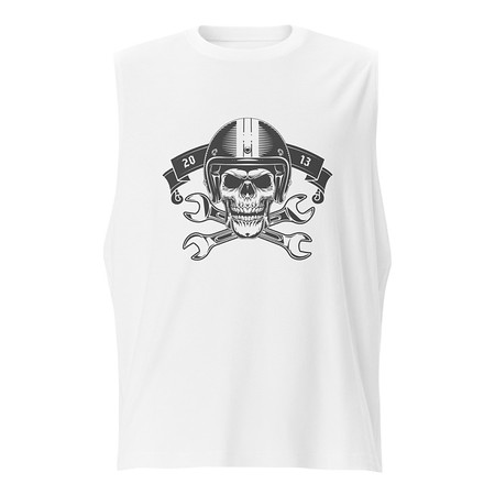 [ID: 365-G268] Born to Ride - Biker Club Skull  Unisex Muscle Shirt