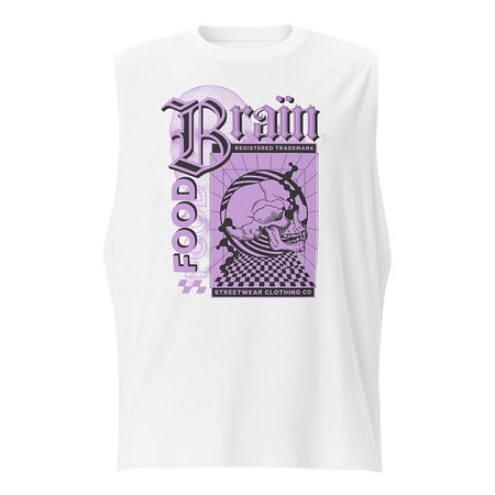 [ID: 365-G280] Brain Food - Y2K Skull Streetwear Unisex Muscle Shirt