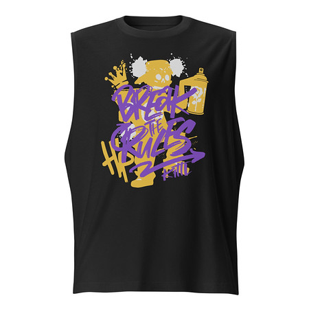 [ID: 365-G282] Break the Rules Graffiti - Spray Paint Unisex Muscle Shirt