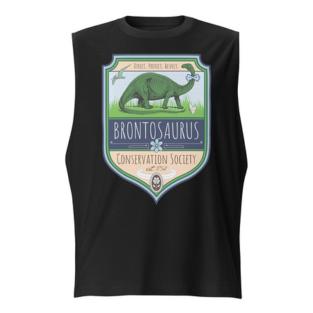 [ID: 365-G288] Brontosaurus Conservation Society Unisex Muscle Shirt