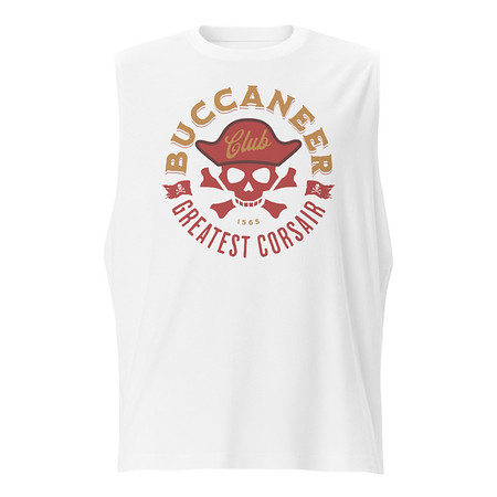 [ID: 365-G293] Buccaneer Club - Pirate Skull Unisex Muscle Shirt