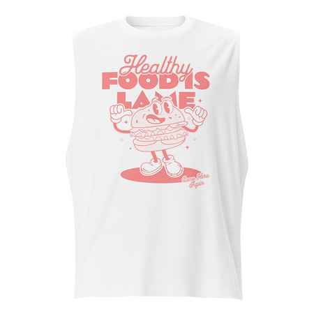 [ID: 365-G296] Burger Mascot Unisex Muscle Shirt