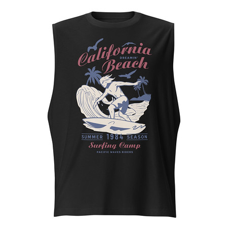 [ID: 365-G313] California Beach Surfing Unisex Muscle Shirt