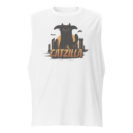 [ID: 365-G350] Catzilla - Funny Comic Animal Unisex Muscle Shirt