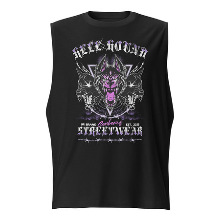 [ID: 365-G354] Cerberus Hell Hound Streetwear - Dark Aesthetic Unisex Muscle Shirt