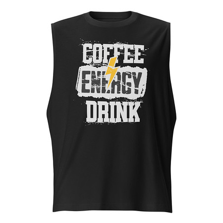 [ID: 365-G400] Coffee Energy Drink - Grunge Bolt Unisex Muscle Shirt