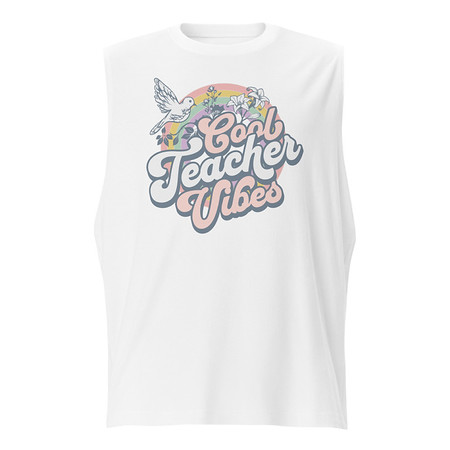 [ID: 365-G418] Cool Teacher Vibes Unisex Muscle Shirt
