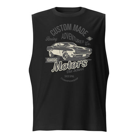 [ID: 365-G444] Custom Made Adventures Motors Old School Unisex Muscle Shirt