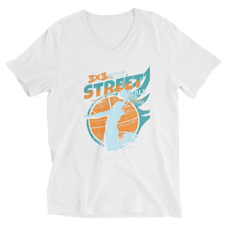 [ID: 223-G6] 3x3 Basketball League Unisex V-Neck Tee