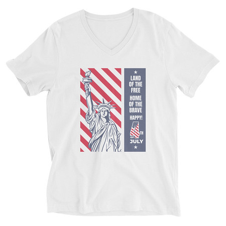 [ID: 223-G8] 4th of July Unisex V-Neck Tee