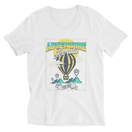 [ID: 223-G28] Adventure Awaits Unisex V-Neck Tee